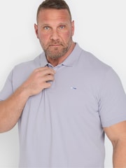 BadRhino Big & Tall Purple Plain Pique 100% Cotton Polo Shirt - Image 4 of 6