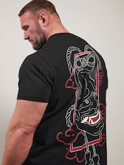 Чорний - BadRhino Big & Tall Front And Back Printed 100% Cotton T-Shirt - Image 4 of 6