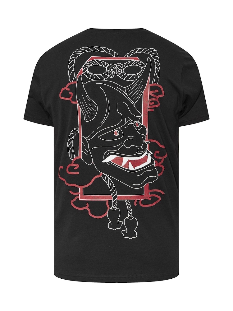 Чорний - BadRhino Big & Tall Front And Back Printed 100% Cotton T-Shirt - Image 6 of 6