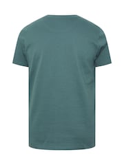 أخضر - BadRhino Big & Tall Seersucker Textured 100% Cotton T-Shirt - صورة 6 من 6