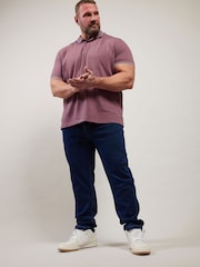 BadRhino Big & Tall Purple Pique Tipped 100% Cotton Polo Shirt - Image 2 of 3