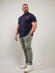 BadRhino Big & Tall Navy Front And Back Printed 100% Cotton T-Shirt - Image 2 of 9