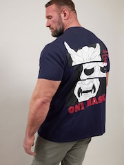 BadRhino Big & Tall Navy Front And Back Printed 100% Cotton T-Shirt - Image 3 of 9