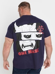 BadRhino Big & Tall Navy Front And Back Printed 100% Cotton T-Shirt - Image 7 of 9