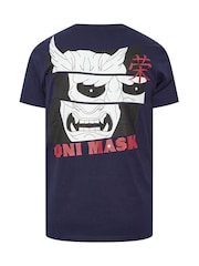 BadRhino Big & Tall Navy Front And Back Printed 100% Cotton T-Shirt - Image 9 of 9