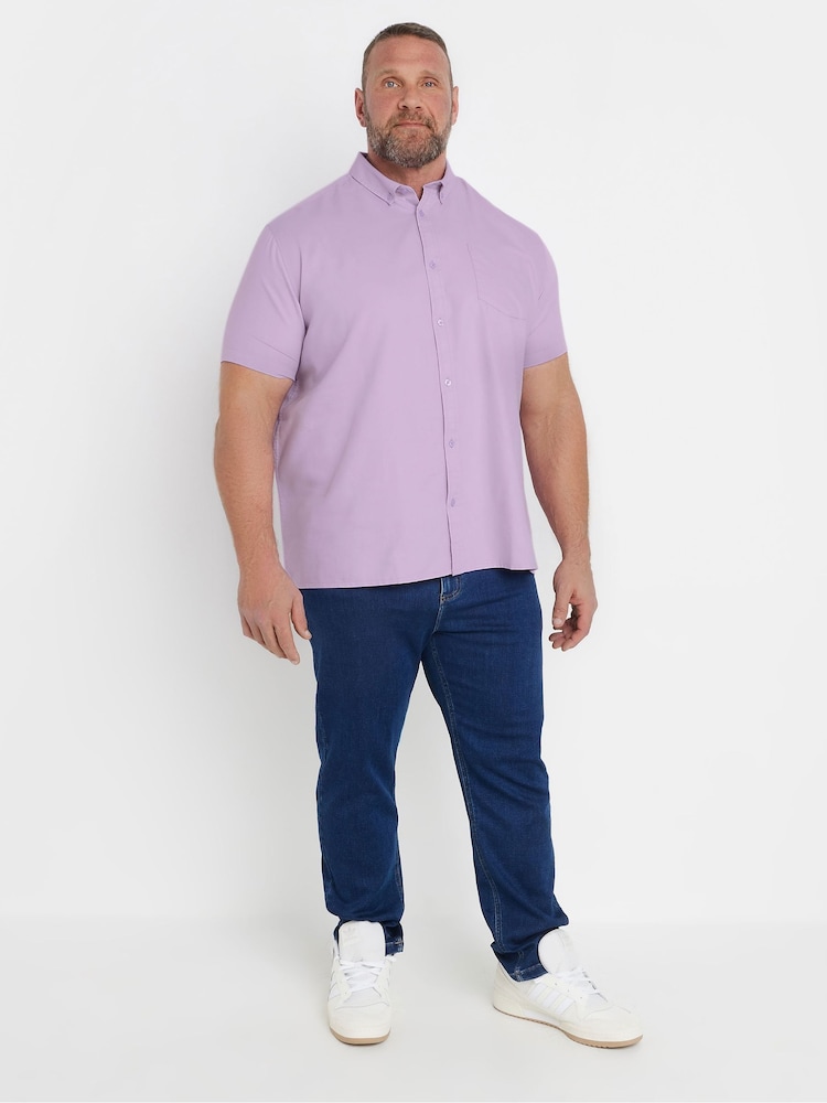 BadRhino Big & Tall Blue Short Sleeve Oxford Shirt - Image 4 of 4