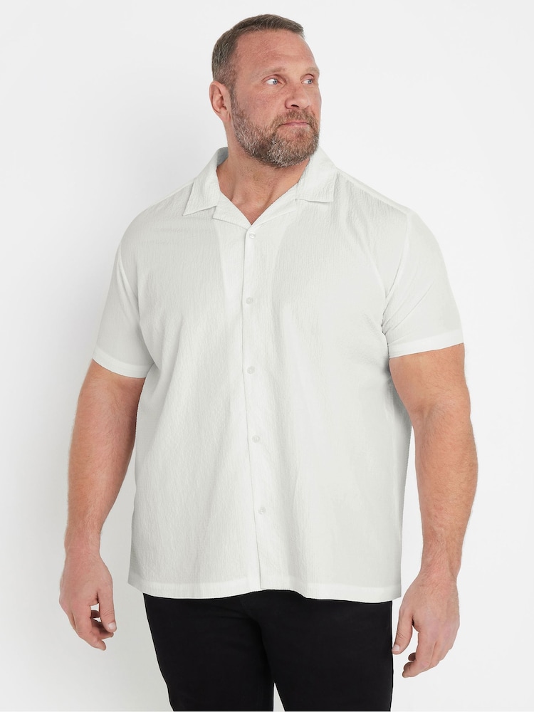 Blanco - BadRhino Big & Tall Seersucker Shirt - Imagen 1 de 4 Blanco - BadRhino Big & Tall Seersucker Shirt - Imagen 1 de 4