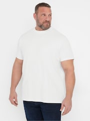 أبيض - BadRhino Big & Tall Seersucker Textured 100% Cotton T-Shirt - صورة 1 من 6
