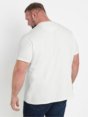 أبيض - BadRhino Big & Tall Seersucker Textured 100% Cotton T-Shirt - صورة 3 من 6
