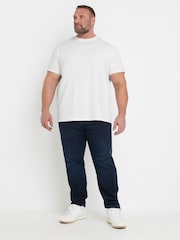 أبيض - BadRhino Big & Tall Seersucker Textured 100% Cotton T-Shirt - صورة 4 من 6