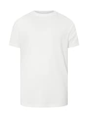 أبيض - BadRhino Big & Tall Seersucker Textured 100% Cotton T-Shirt - صورة 5 من 6