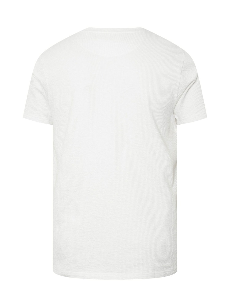أبيض - BadRhino Big & Tall Seersucker Textured 100% Cotton T-Shirt - صورة 6 من 6