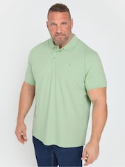 BadRhino Big & Tall Green Plain Pique 100% Cotton Polo Shirt - Image 1 of 5