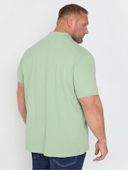 BadRhino Big & Tall Green Plain Pique 100% Cotton Polo Shirt - Image 2 of 5