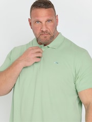 BadRhino Big & Tall Green Plain Pique 100% Cotton Polo Shirt - Image 3 of 5
