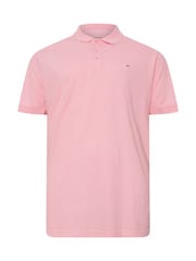 BadRhino Big & Tall Pink Plain Pique 100% Cotton Polo Shirt - Image 4 of 5