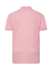 BadRhino Big & Tall Pink Plain Pique 100% Cotton Polo Shirt - Image 5 of 5