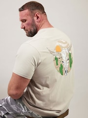 BadRhino Big & Tall White Cow Skull 100% Cotton T-Shirt - Image 3 of 5