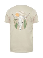 BadRhino Big & Tall White Cow Skull 100% Cotton T-Shirt - Image 5 of 5