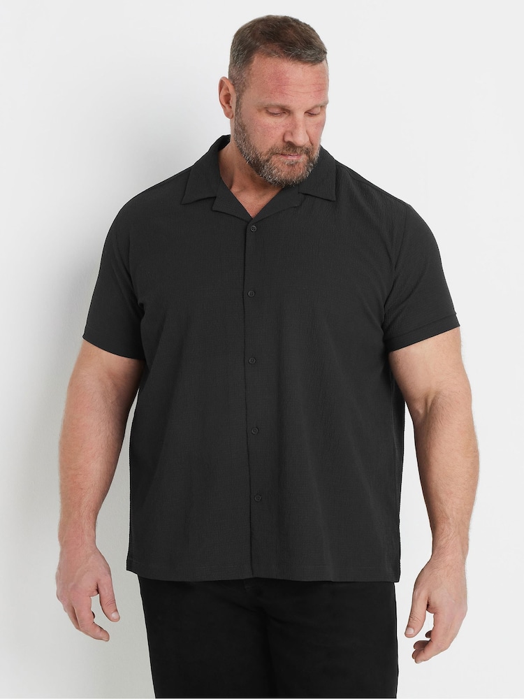 Черный - Рубашка из жатой ткани BadRhino Big & Tall - Изображение 1 из 4