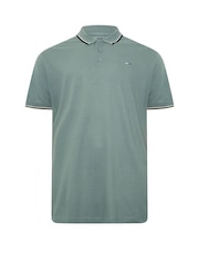 BadRhino Big & Tall Blue Tipped Pique 100% Cotton Polo Shirts 3 Pack - Image 10 of 10