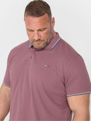 BadRhino Big & Tall Blue Tipped Pique 100% Cotton Polo Shirts 3 Pack - Image 3 of 7