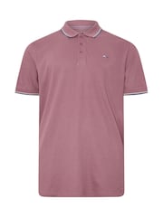 BadRhino Big & Tall Blue Tipped Pique 100% Cotton Polo Shirts 3 Pack - Image 6 of 7