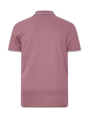 BadRhino Big & Tall Blue Tipped Pique 100% Cotton Polo Shirts 3 Pack - Image 7 of 7