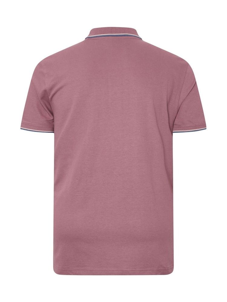 BadRhino Big & Tall Blue Tipped Pique 100% Cotton Polo Shirts 3 Pack - Image 7 of 7