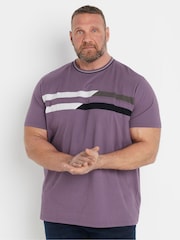BadRhino Big & Tall Purple Cut & Sew 100% Cotton T-Shirt - Image 1 of 8