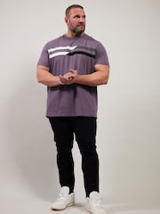 BadRhino Big & Tall Purple Cut & Sew 100% Cotton T-Shirt - Image 3 of 8