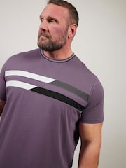 BadRhino Big & Tall Purple Cut & Sew 100% Cotton T-Shirt - Image 4 of 8