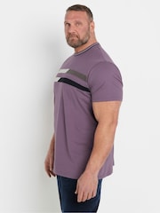 BadRhino Big & Tall Purple Cut & Sew 100% Cotton T-Shirt - Image 6 of 8