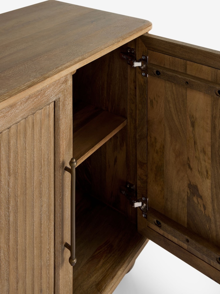 Mid Natural Bourton Solid Mango Wood Fluted Large Sideboard - Image 8 of 8