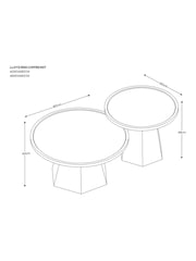 Dark Lloyd Solid Mango Wood Nest of 2, Round Coffee Table - Image 5 of 7