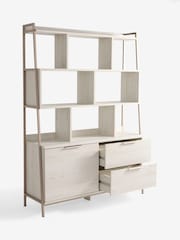 White Bronx Oak Effect Wide Storage Ladder Shelf - Image 8 of 9