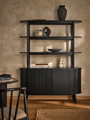 Black Natural Hyde Tambour Door Storage Shelf - Image 1 of 8
