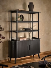 Black Natural Hyde Tambour Door Storage Shelf - Image 2 of 8