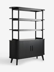 Black Natural Hyde Tambour Door Storage Shelf - Image 7 of 8