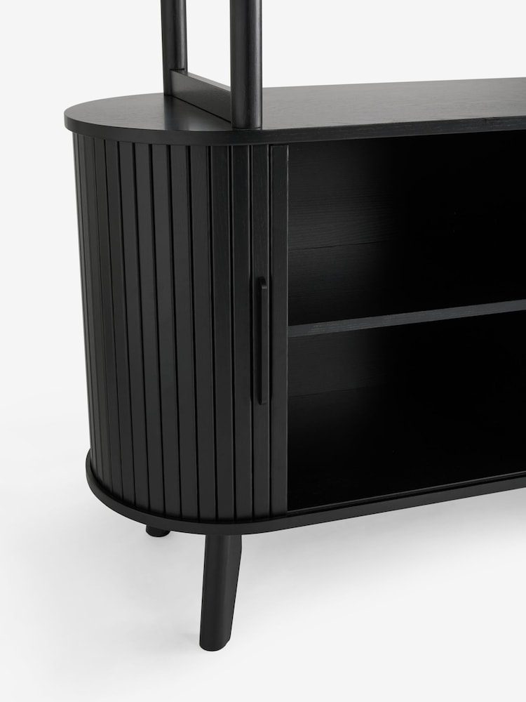 Black Natural Hyde Tambour Door Storage Shelf - Image 8 of 8