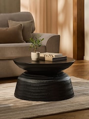 Black Loxley Metal Carved Effect Coffee Table - Image 1 of 3