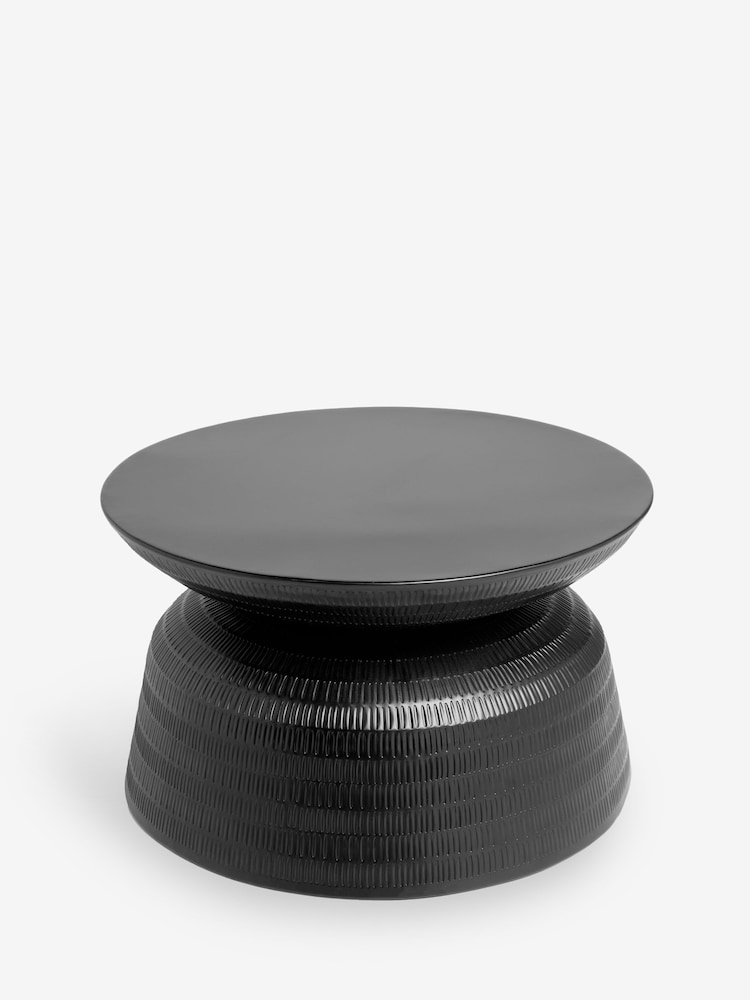 Black Loxley Metal Carved Effect Coffee Table - Image 2 of 3