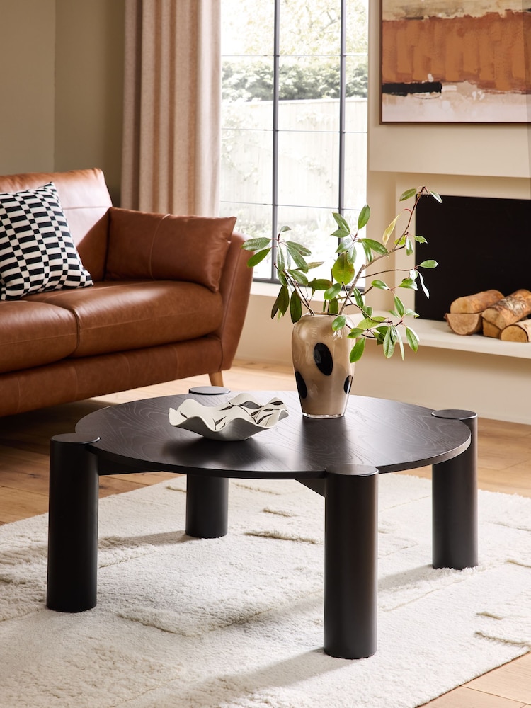 Black Tube Leg Coffee Table - Image 1 of 6 Black Tube Leg Coffee Table - Image 1 of 6