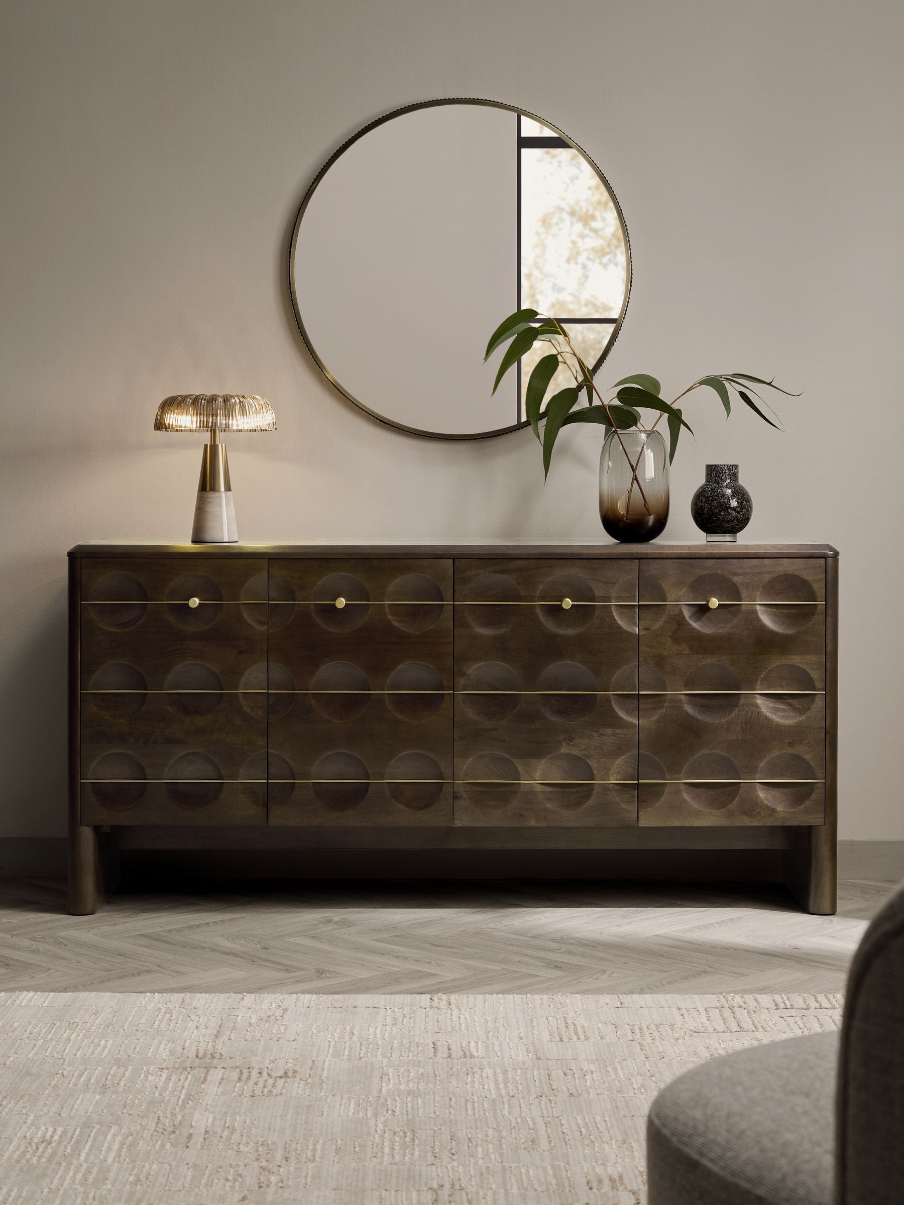 Dark Eden Solid Mango Wood Large Sideboard