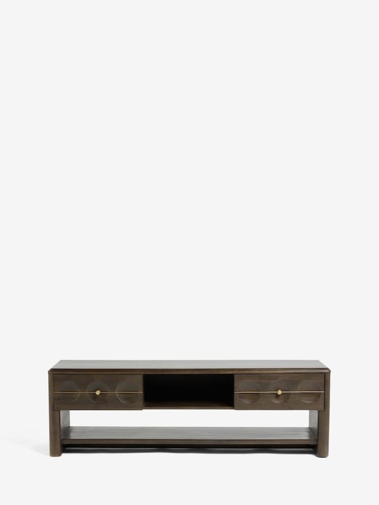 Dark Eden Solid Mango Wood Wide TV Unit - Image 2 of 5