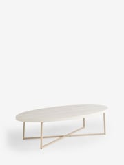 White Bronx Chevron Extra Large Coffee Table - Image 5 of 6