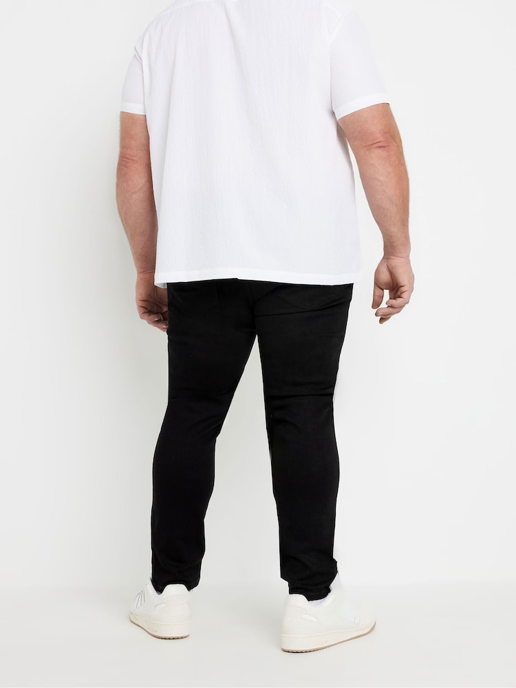 Negru - BadRhino Big & Tall Super Stretch Knitted Denim Jeans - Image 3 of 6