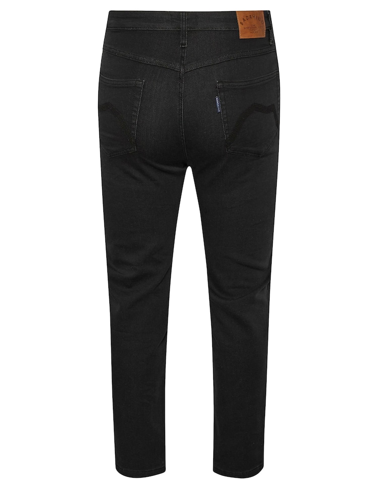 BadRhino Big & Tall Black Super Stretch Knitted Denim Jeans - Image 6 of 6