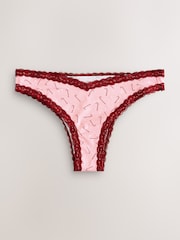 Pink Candy Cane Print Brazilian Christmas Knickers - Image 6 of 8