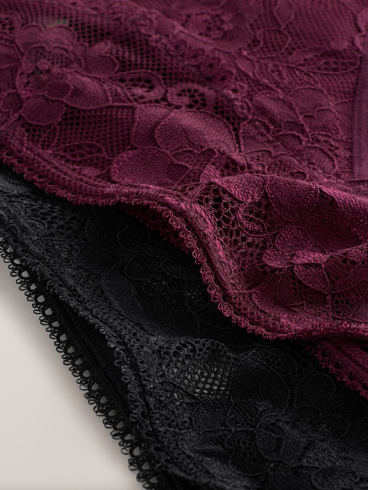 Schwarz/Beerenfarben - All Over Lace Light Flow Period Knickers 2 Pack - Bild 8 von 8
